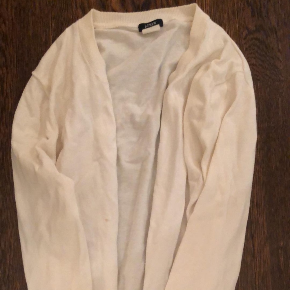 White J. Crew Cotton Jackie Cardigan XS